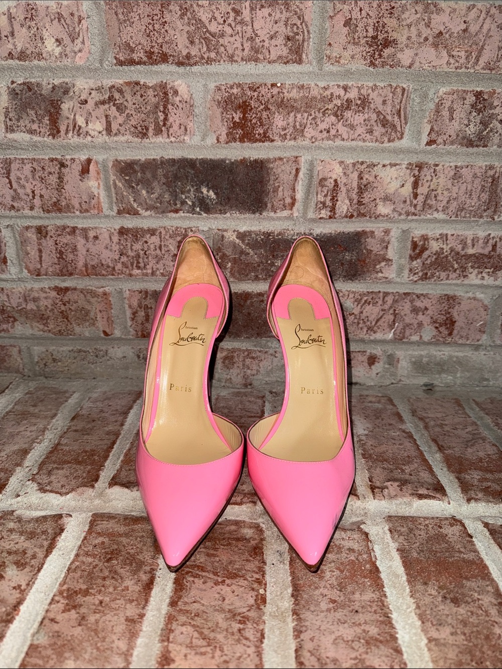 Christian Louboutin Hot Pink Patent Pointed-Toe Stiletto Pumps size 41.5 - Picture 3 of 12